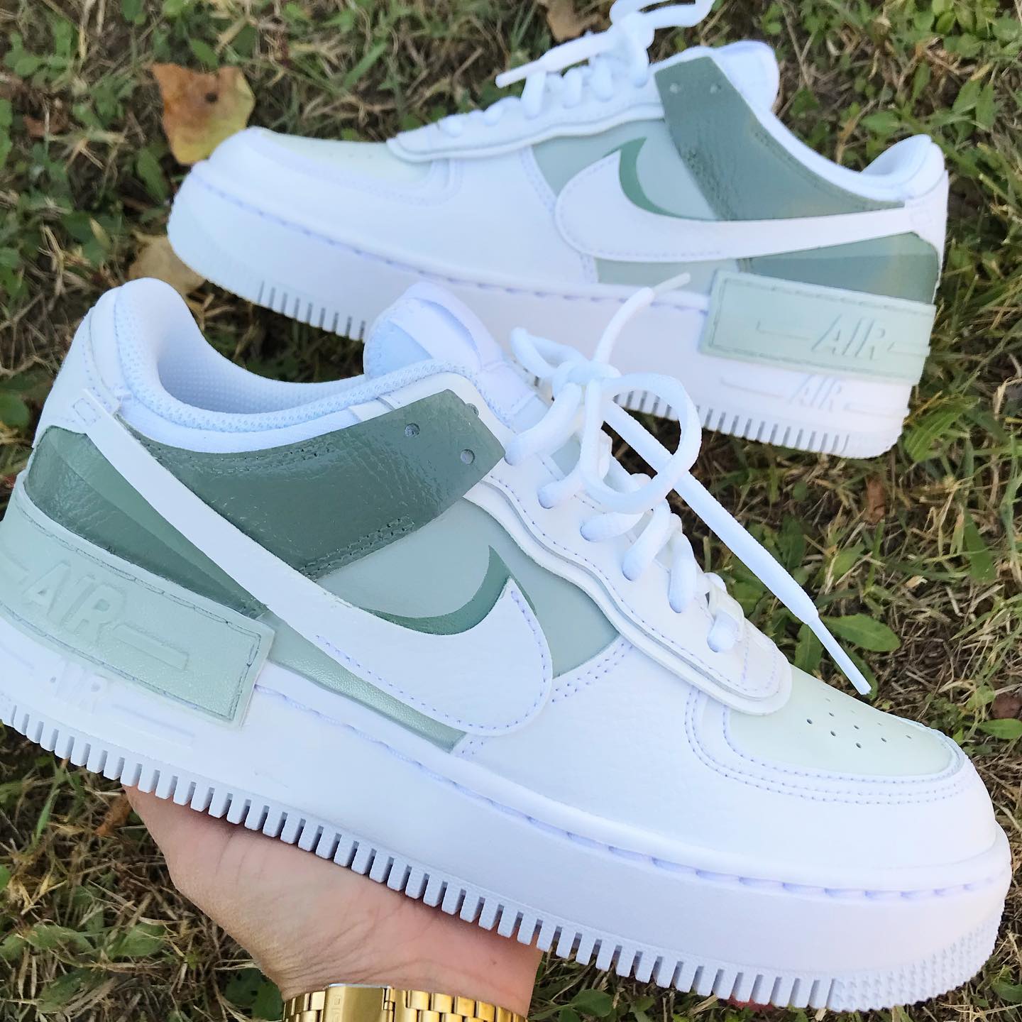 Dark Green Shadow Custom Sneakers Air Force 1