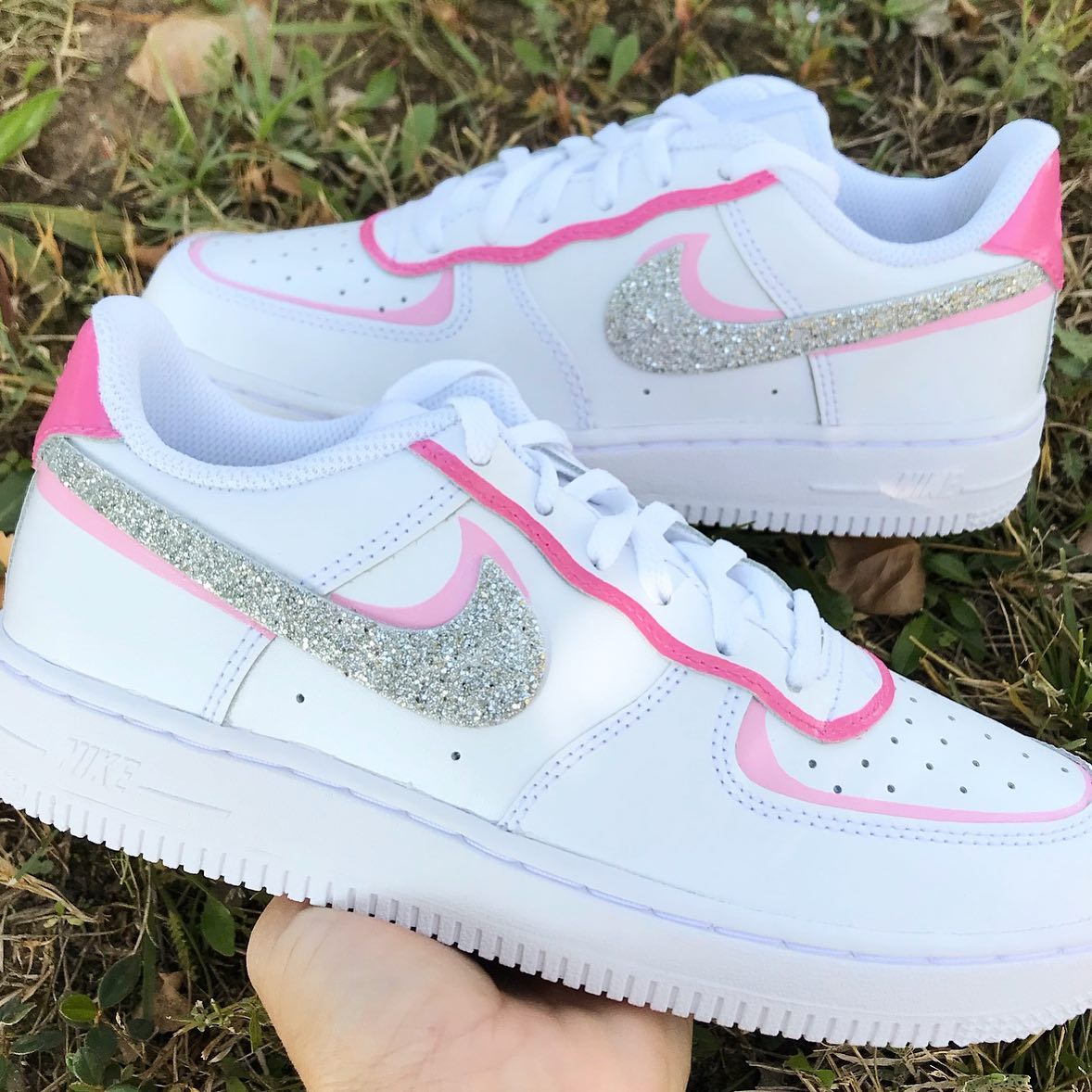 Pink Blinks Shadow Custom Sneakers Air Force 1