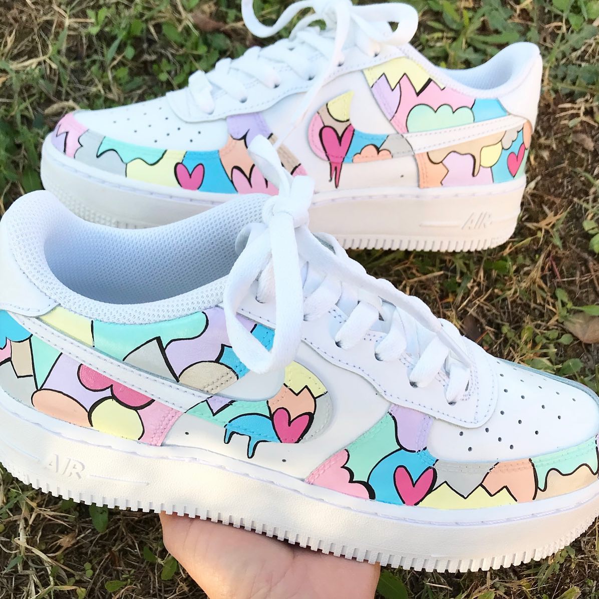 Colorful Hearts Custom Sneakers Air Force 1