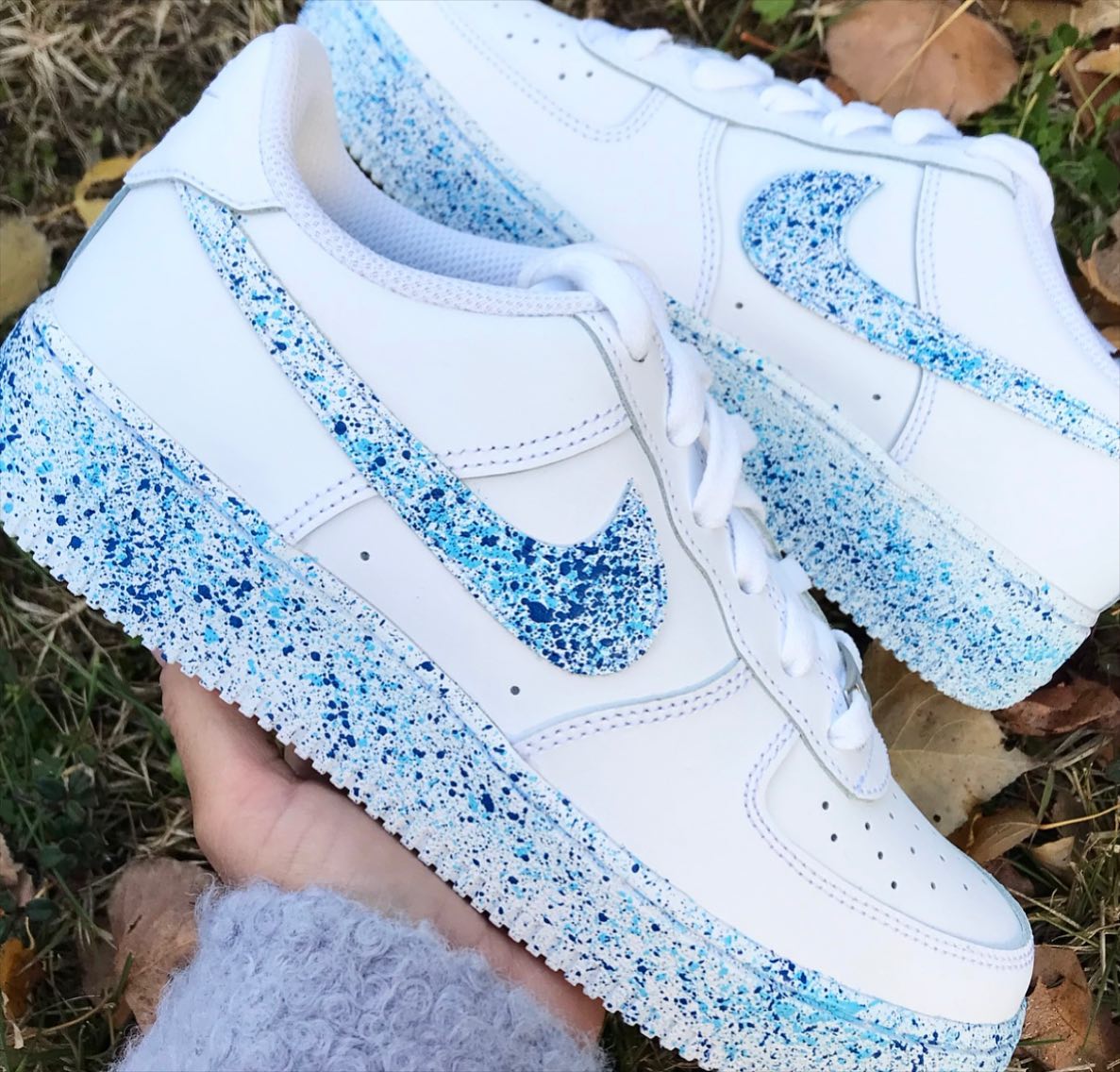 Blue Splatter Custom Sneakers Air Force 1