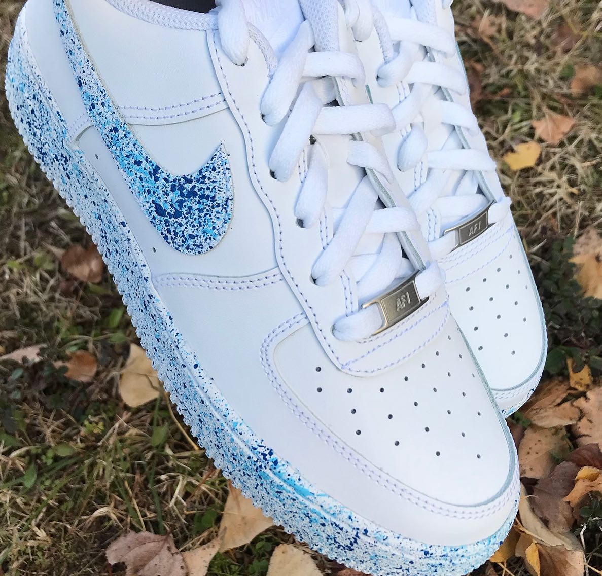 Blue Splatter Custom Sneakers Air Force 1