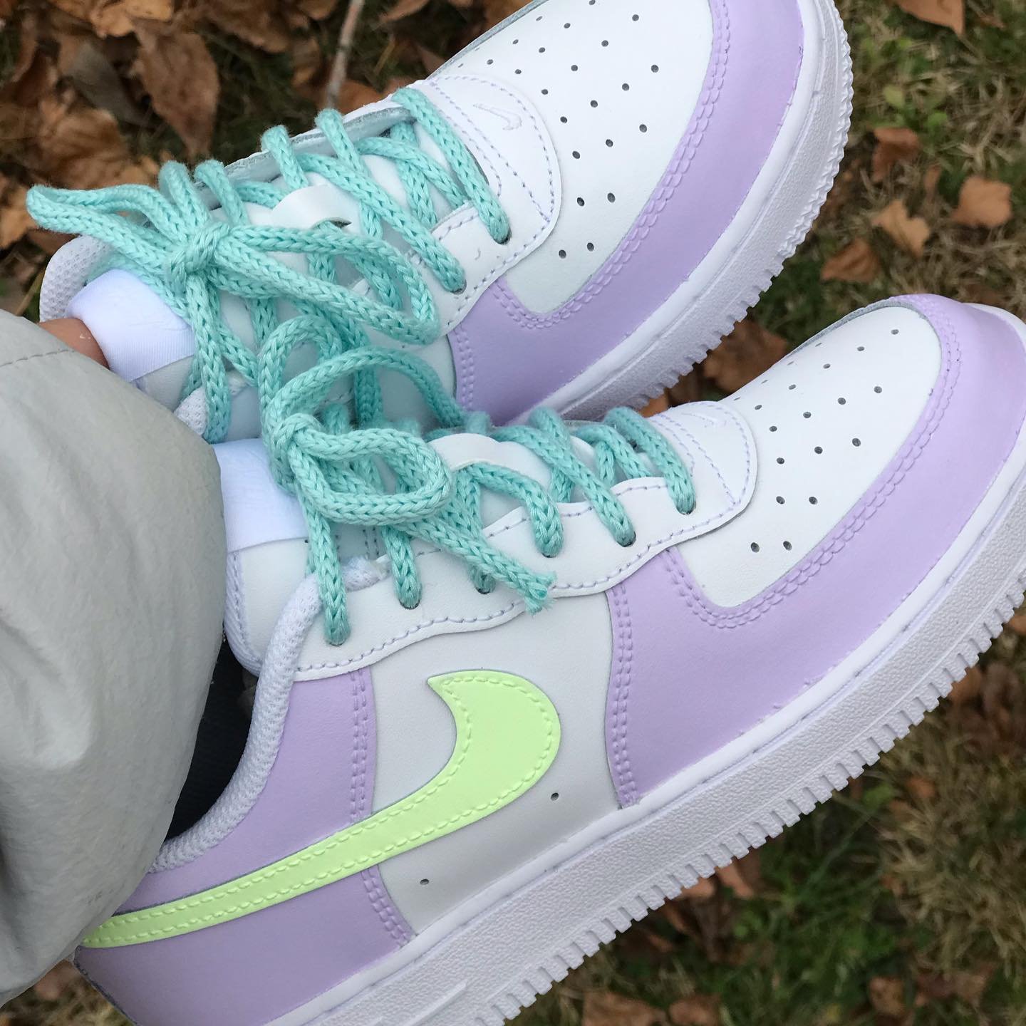 Purple Neon Green Custom Sneakers Air Force 1