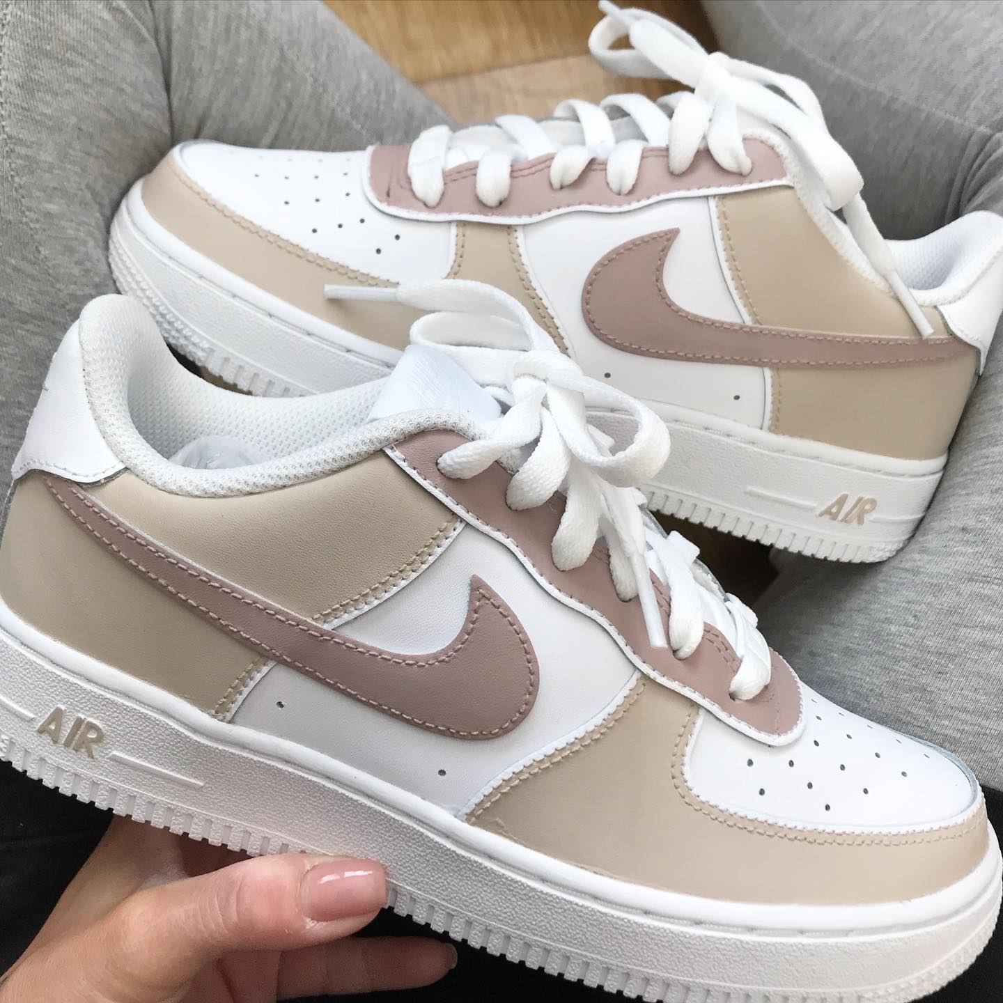 Brown Beige Custom Sneakers Air Force 1