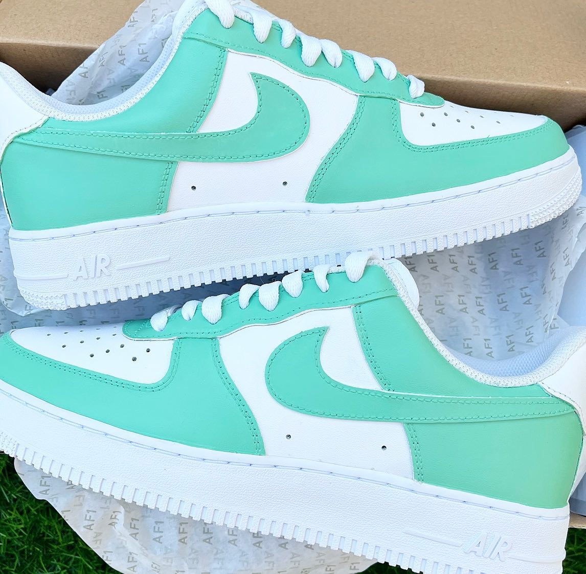 Mint Green Custom Sneakers Air Force 1