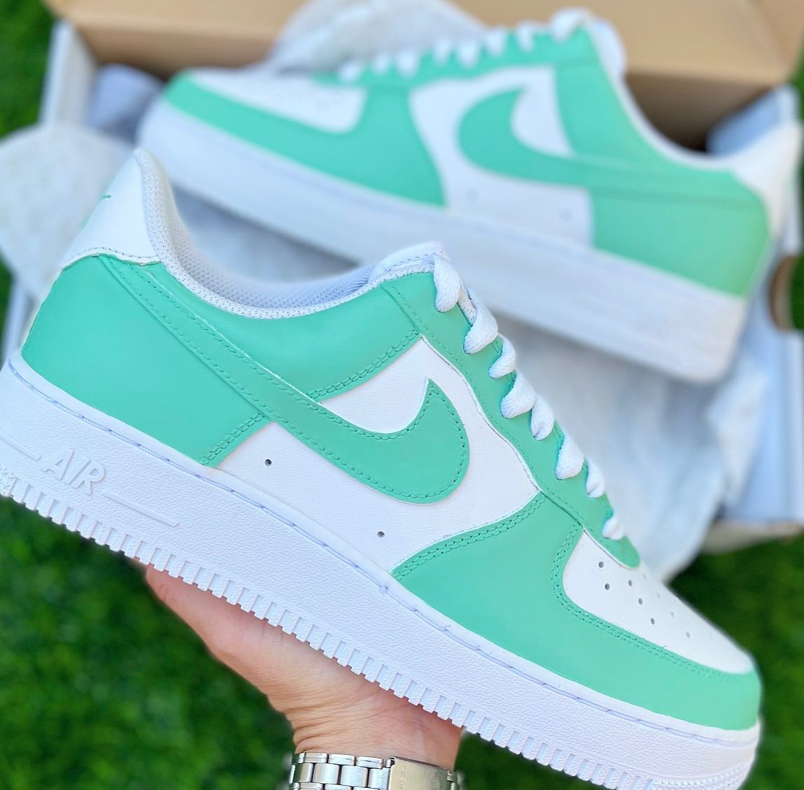 Mint Green Custom Sneakers Air Force 1