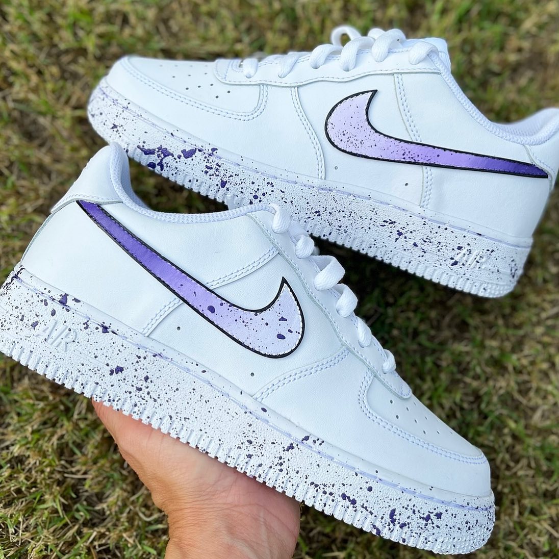 Purple Black Splatter Custom Sneakers Air Force 1