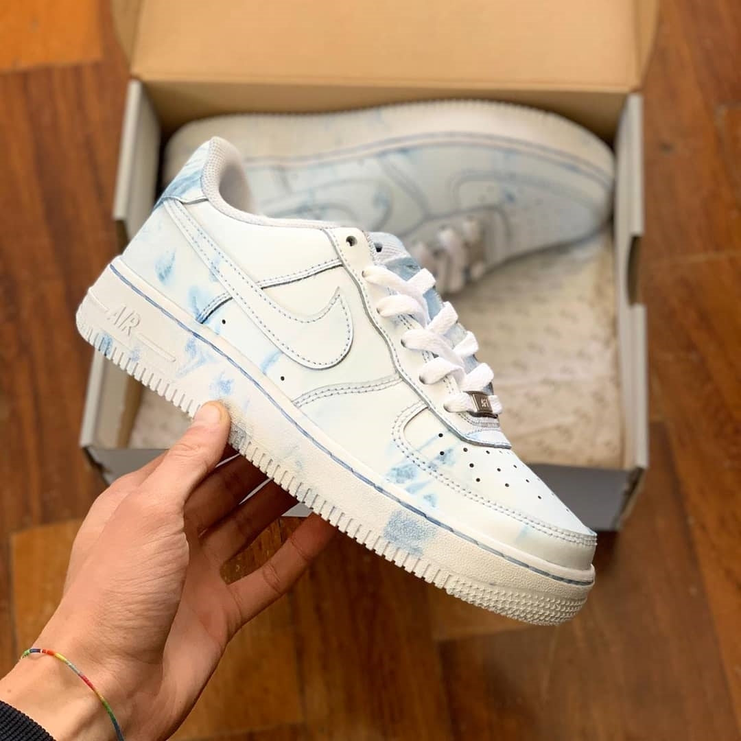 Blue Brush Custom Sneakers Air Force 1