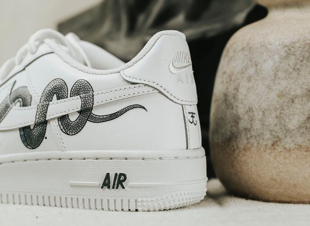 Grey Snake Custom Sneakers Air Force 1