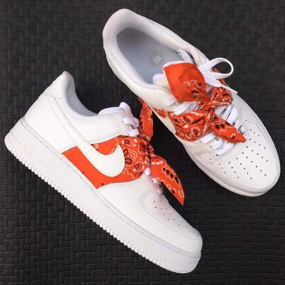 Orange Bandana Custom Sneakers Air Force 1