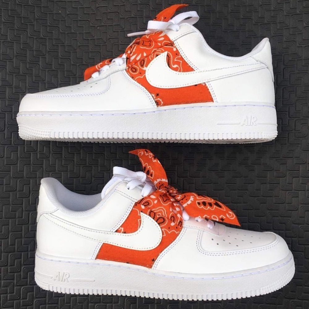 Orange Bandana Custom Sneakers Air Force 1