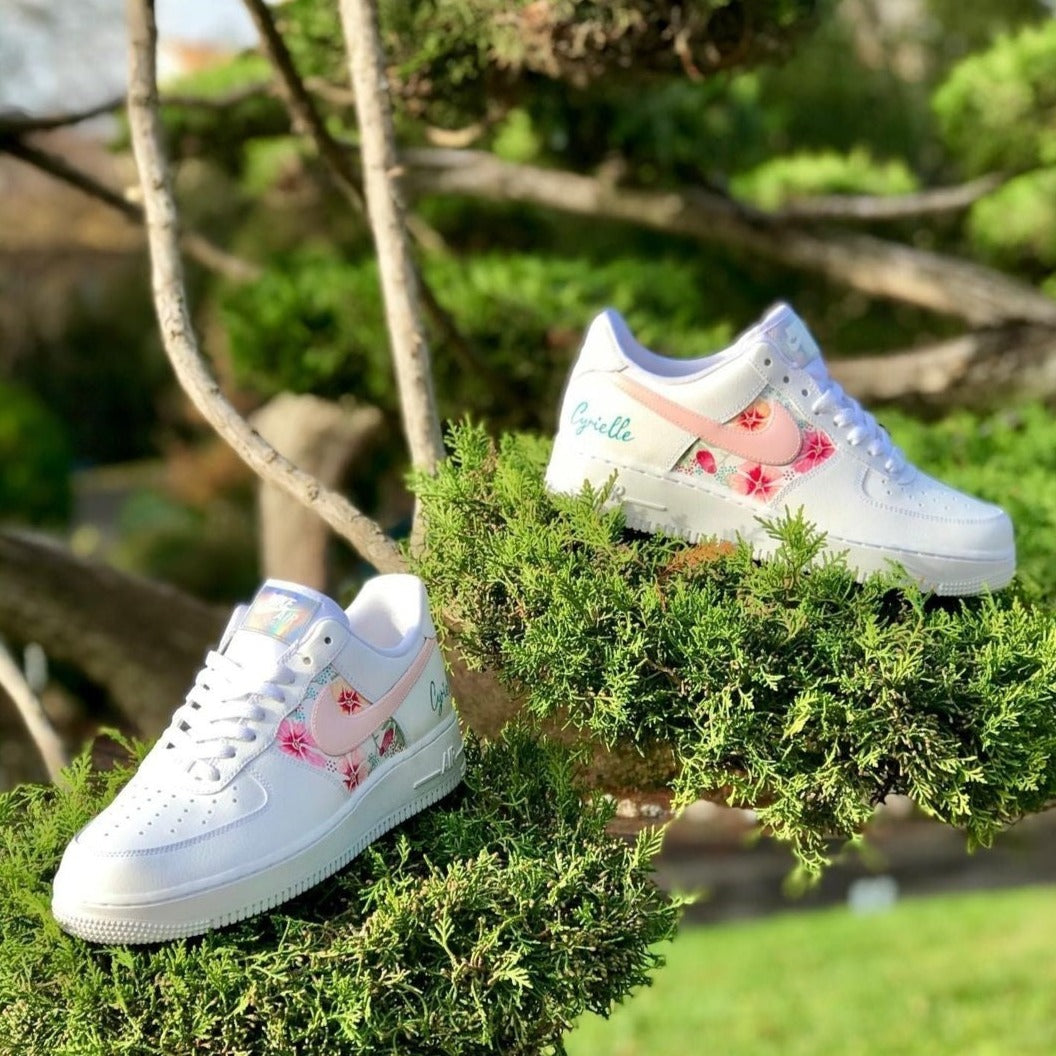 Pink Flowers Custom Sneakers Air Force 1