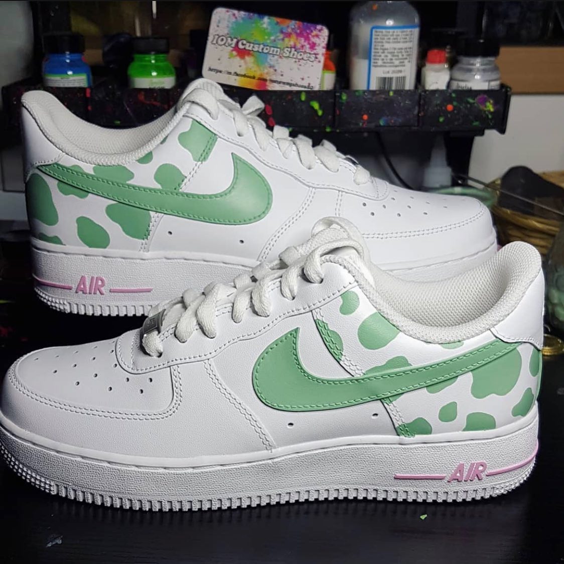 Green Spots Custom Sneakers Air Force 1