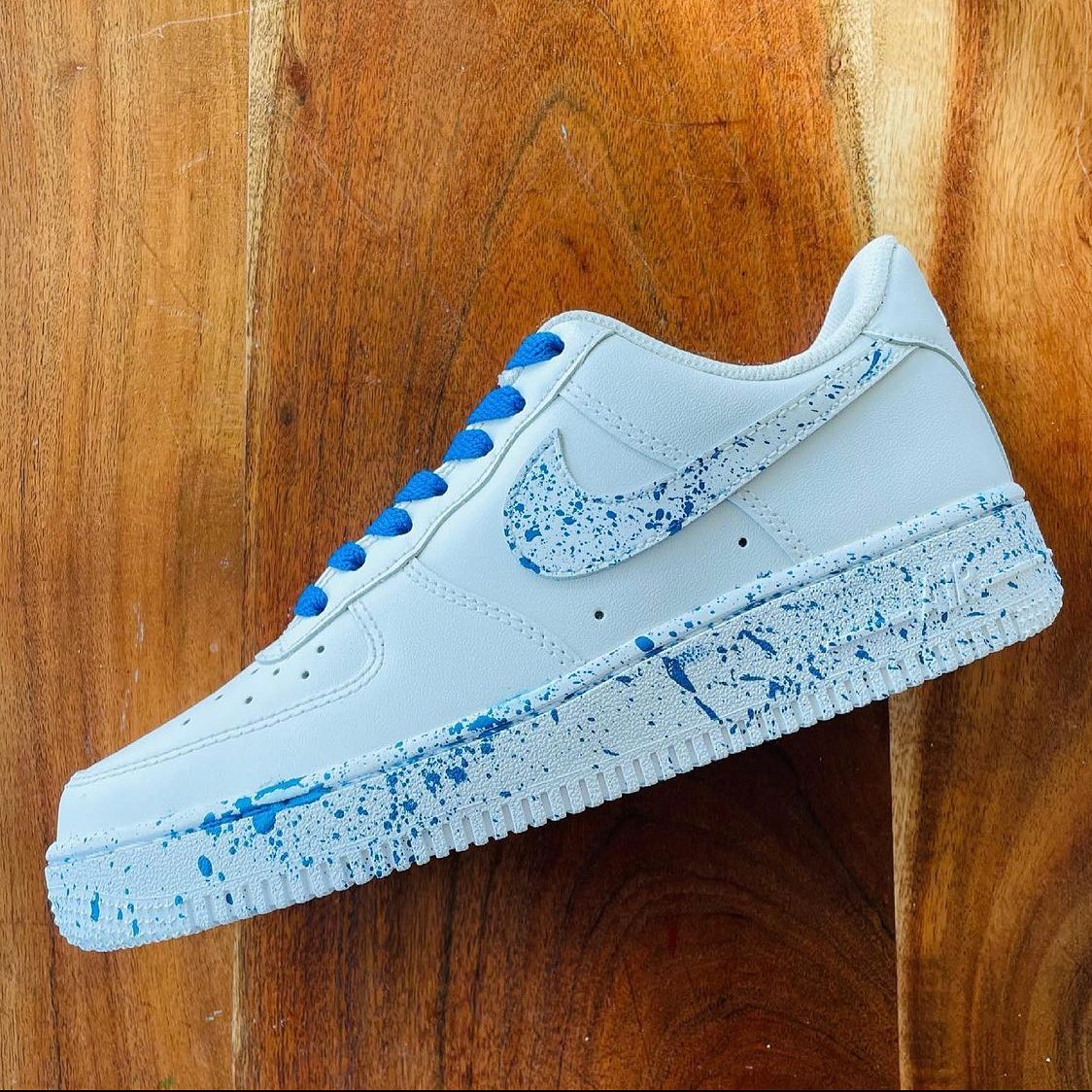 Blue Splatter Custom Sneakers Air Force 1