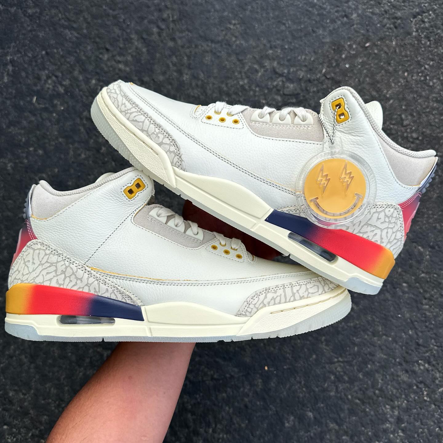 Beige Sunset Custom Sneakers Air Jordan 3