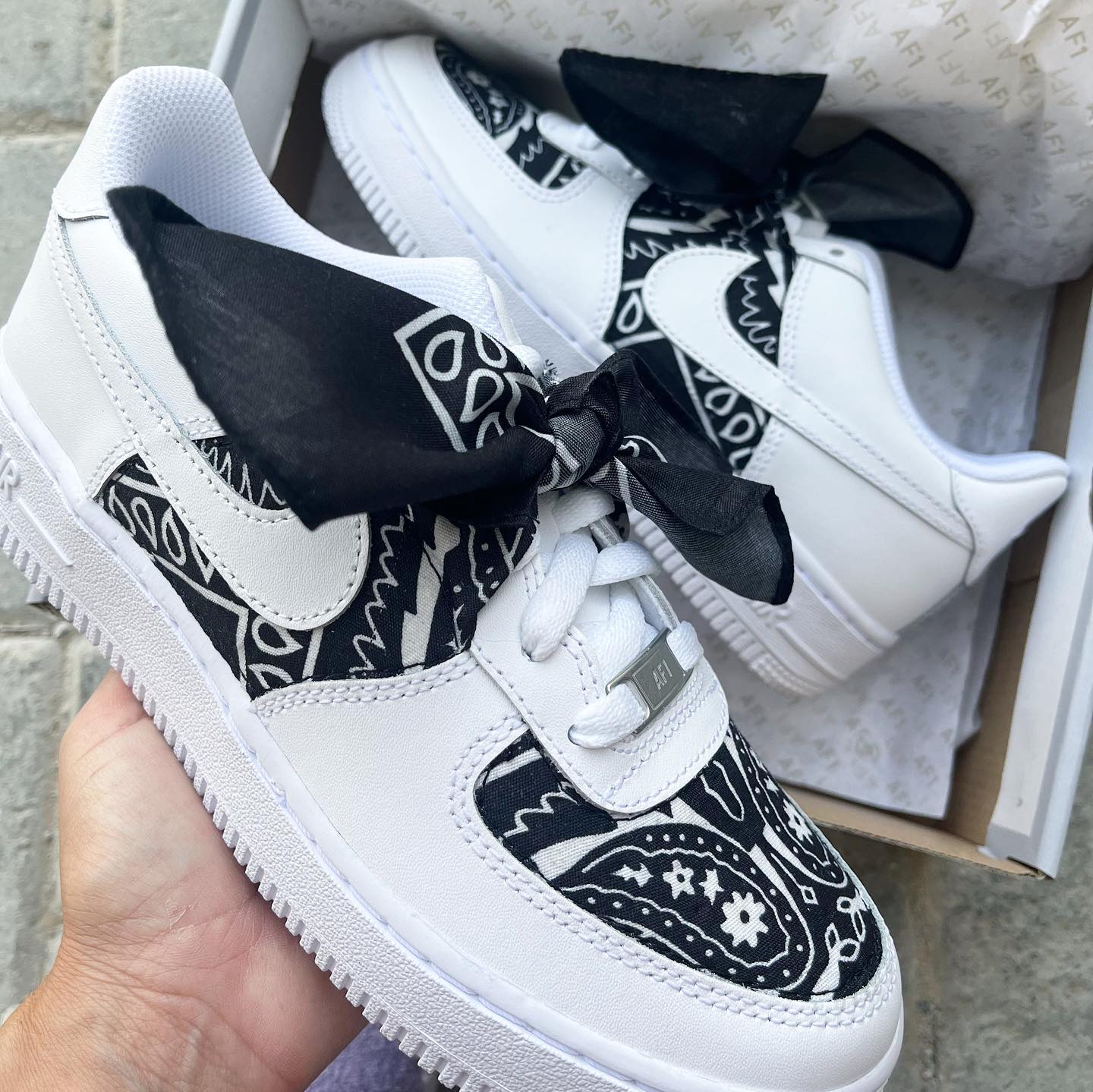 Black Bandana Custom Sneakers Air Force 1