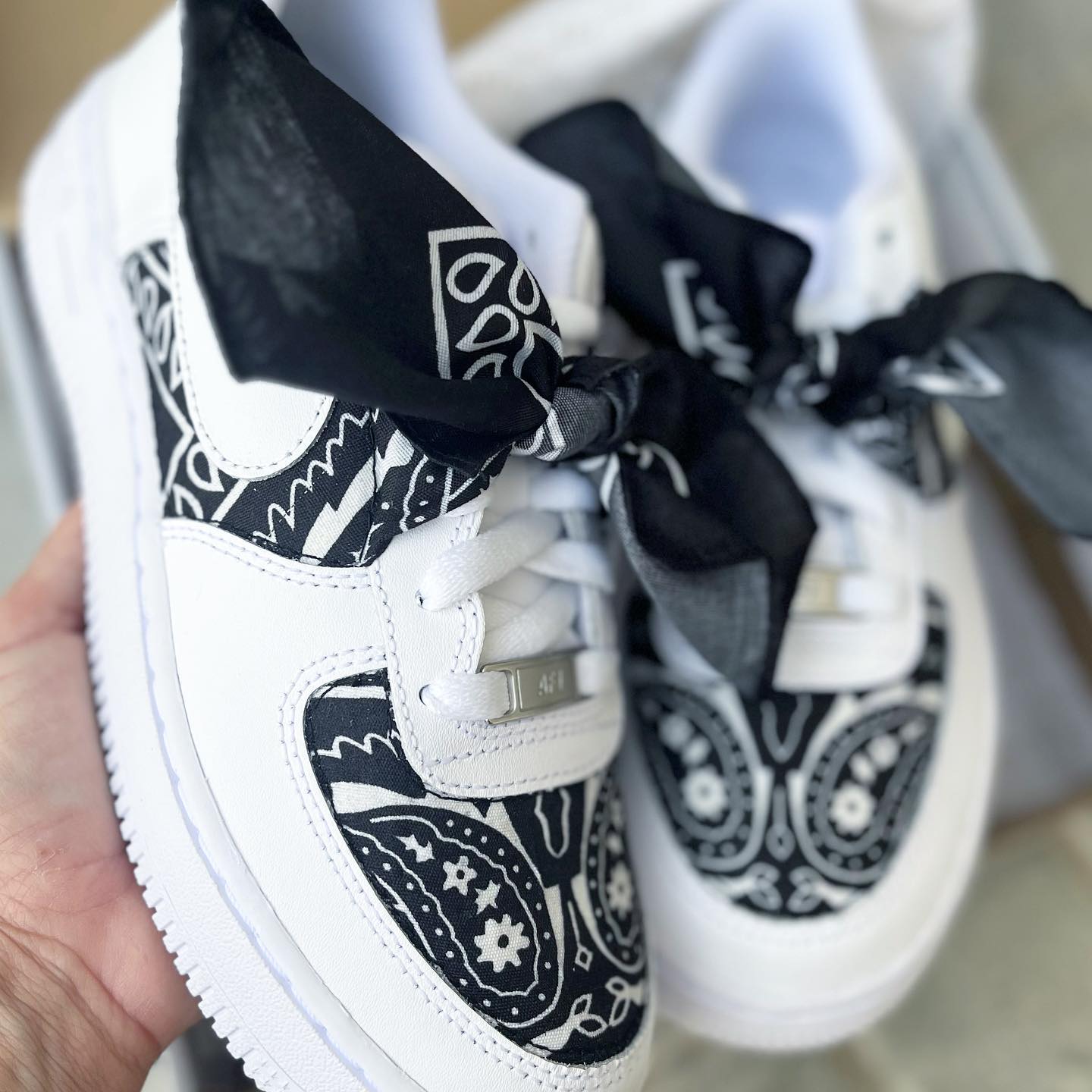 Black Bandana Custom Sneakers Air Force 1