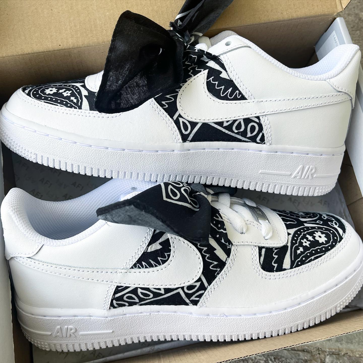 Black Bandana Custom Sneakers Air Force 1