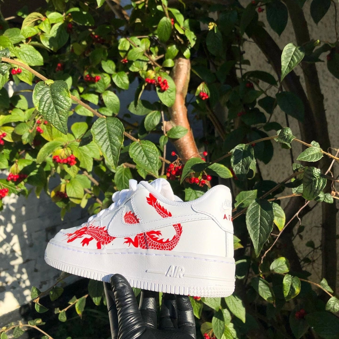 Red Dragon Custom Sneakers Air Force 1