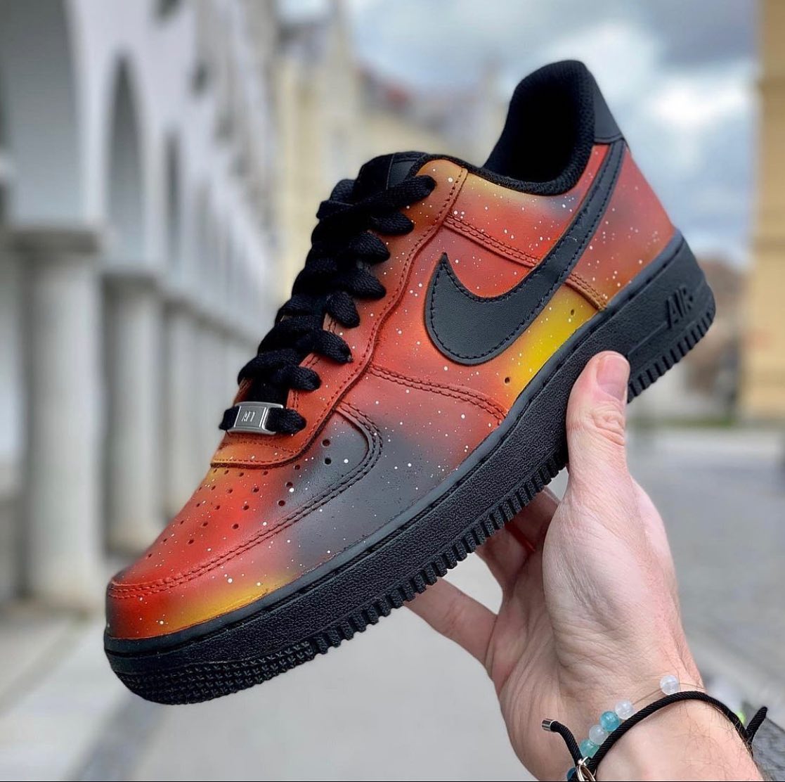 Orange Starry Custom Sneakers Air Force 1