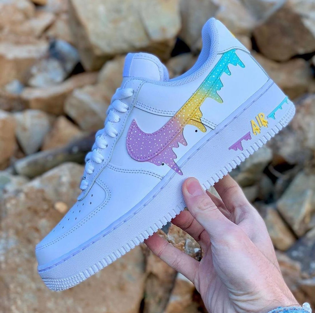 Tricolor Dripping Custom Sneakers Air Force 1