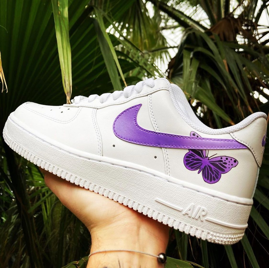 Purple Butterfly Custom Sneakers Air Force 1