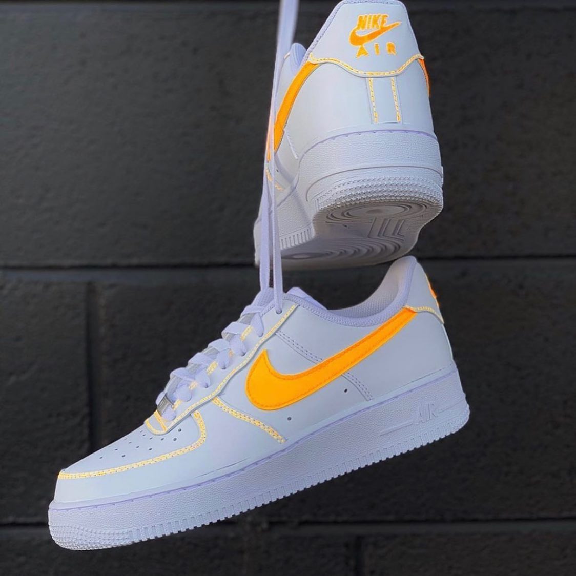 Neon Orange Custom Sneakers Air Force 1