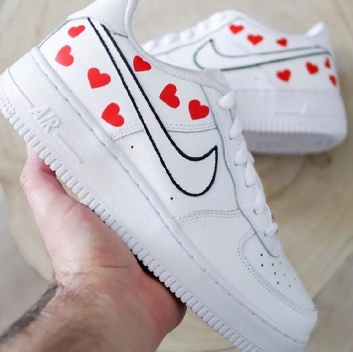 Red Hearts Custom Sneakers Air Force 1