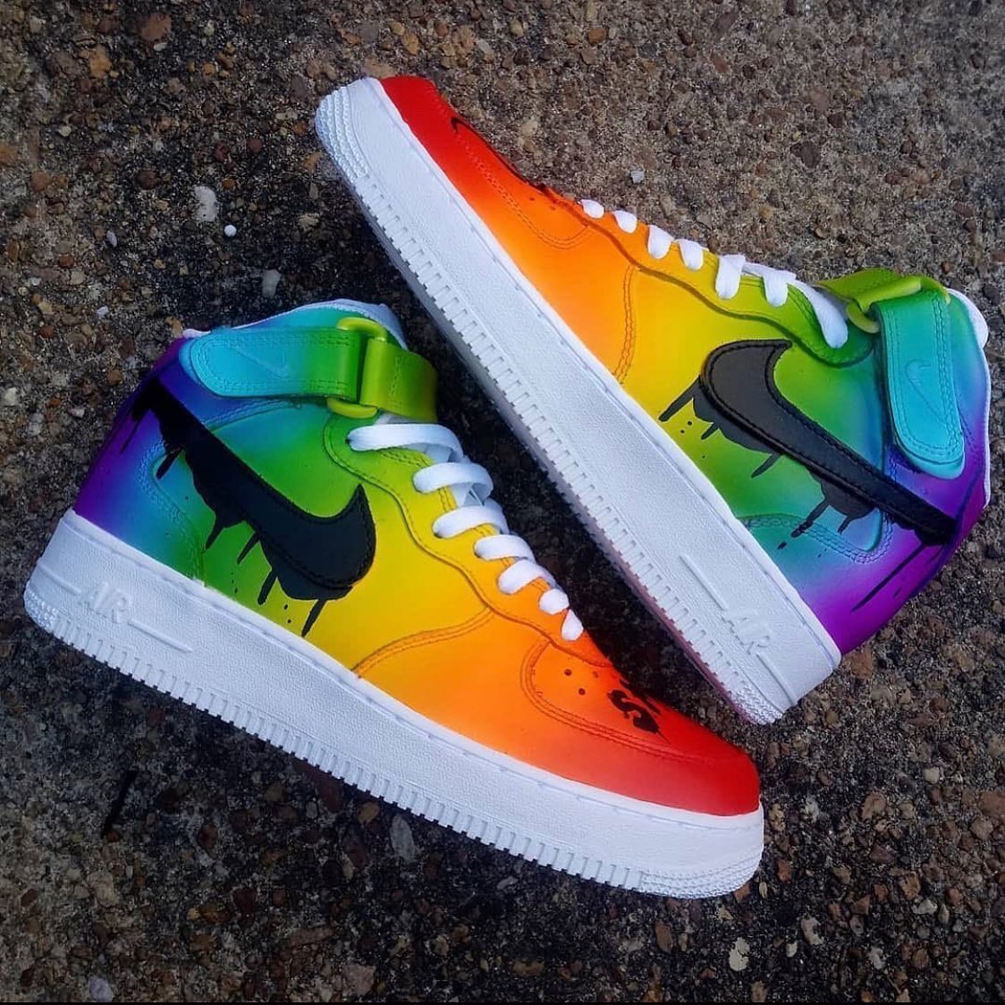 Colorful Dripping Custom Sneakers Air Force 1 Mid