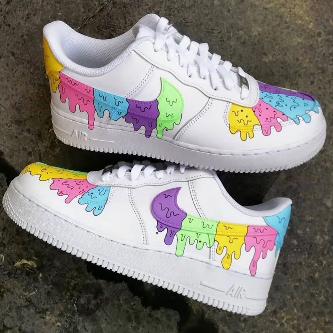 Colorful Dripping Custom Sneakers Air Force 1