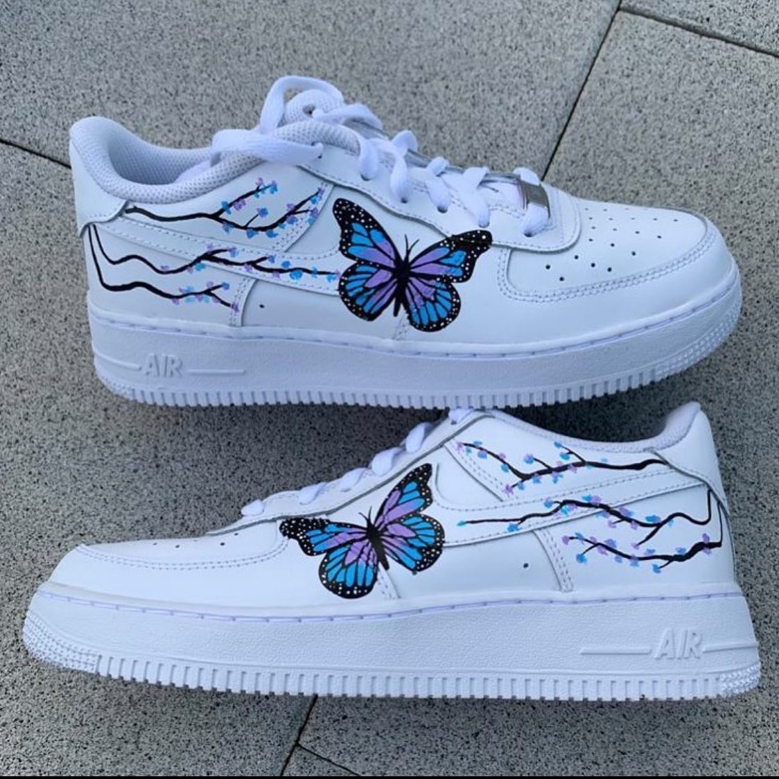 Blue Purple Butterfly Custom Sneakers Air Force 1