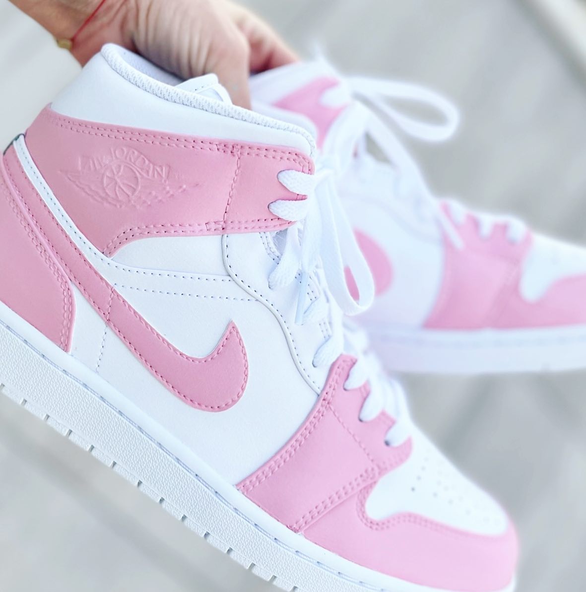 Soft Pink Custom Sneakers Air Jordan 1