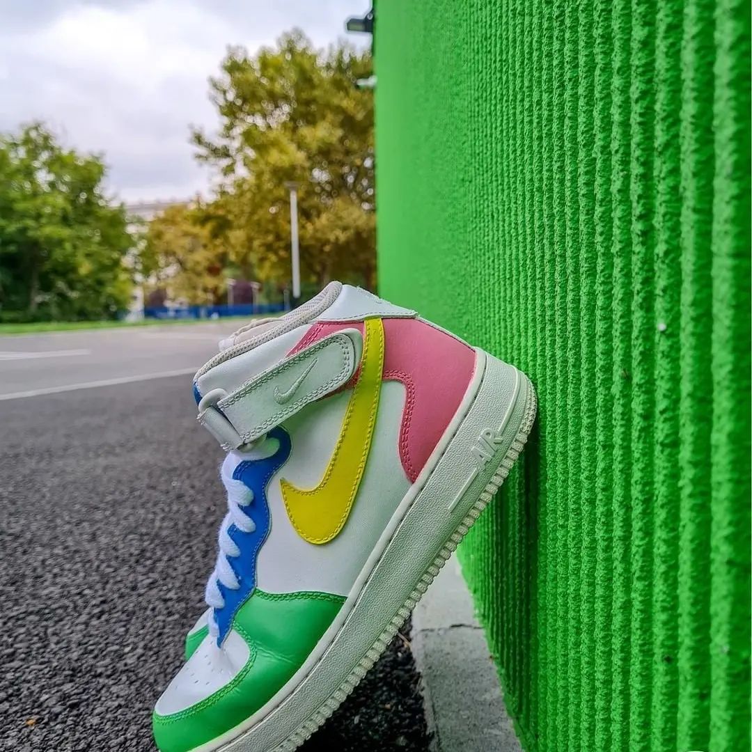 Tricolor Custom Sneakers Air Force 1 Mid