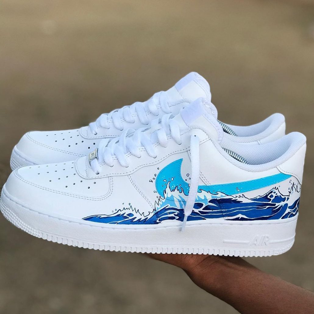 Blue Waves Custom Sneakers Air Force 1