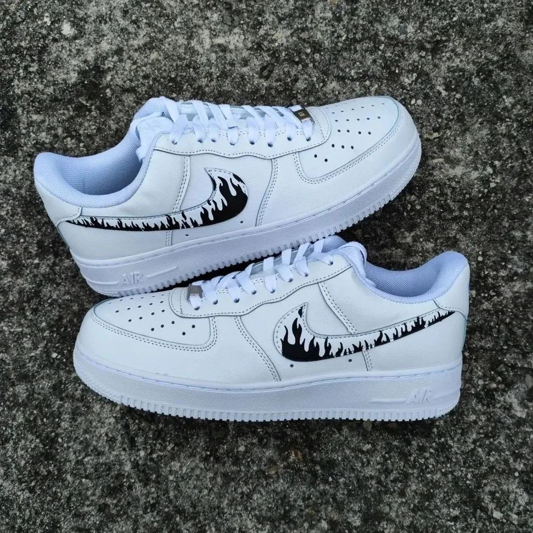 Black Flame Custom Sneakers Air Force 1