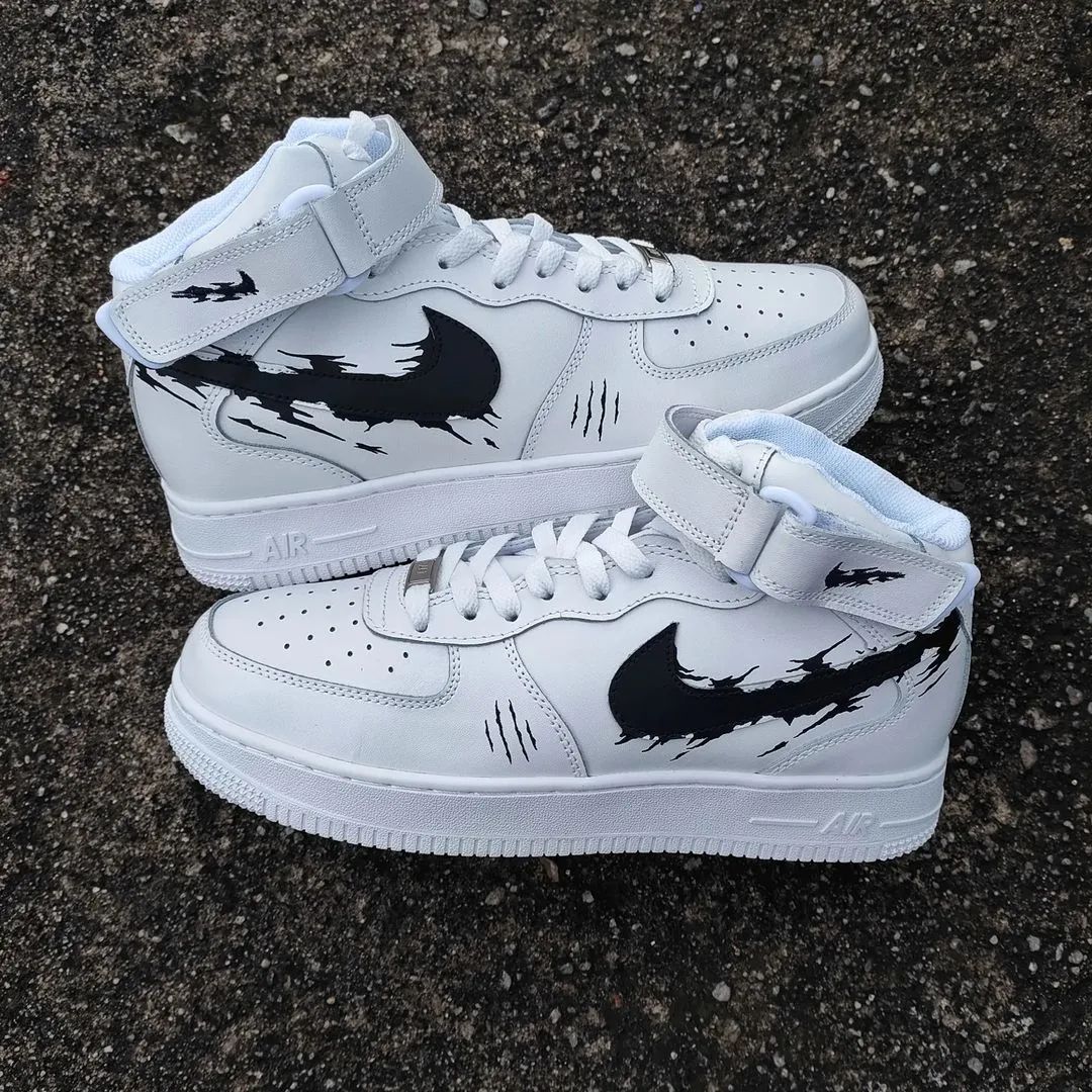 Black Paw Custom Sneakers Air Force 1 Mid