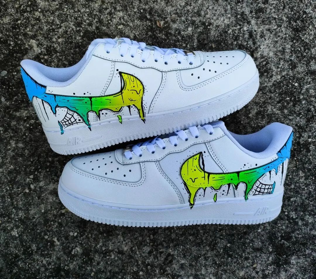 Tricolor Cartoon Drip Custom Sneakers Air Force 1