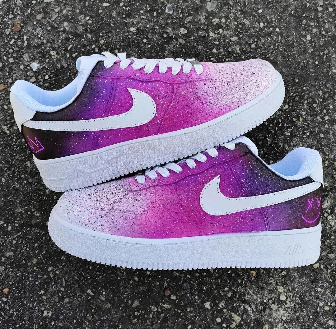 Purple Face Splash Custom Sneakers Air Force 1