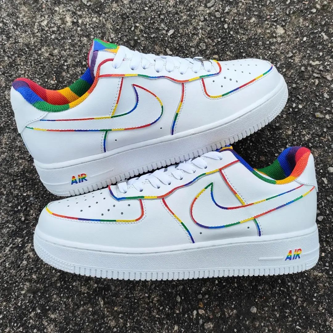 Rainbow Lines Custom Sneakers Air Force 1