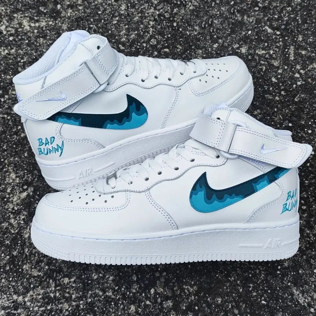 Blue Flame Custom Sneakers Air Force 1