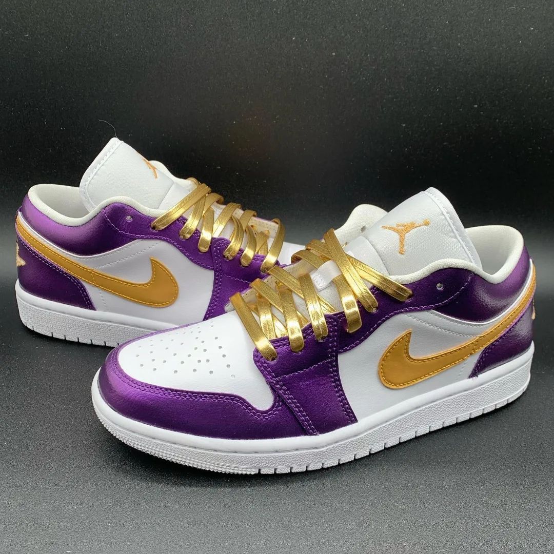 Golden Purple Custom Sneakers Air Jordan 1 Low