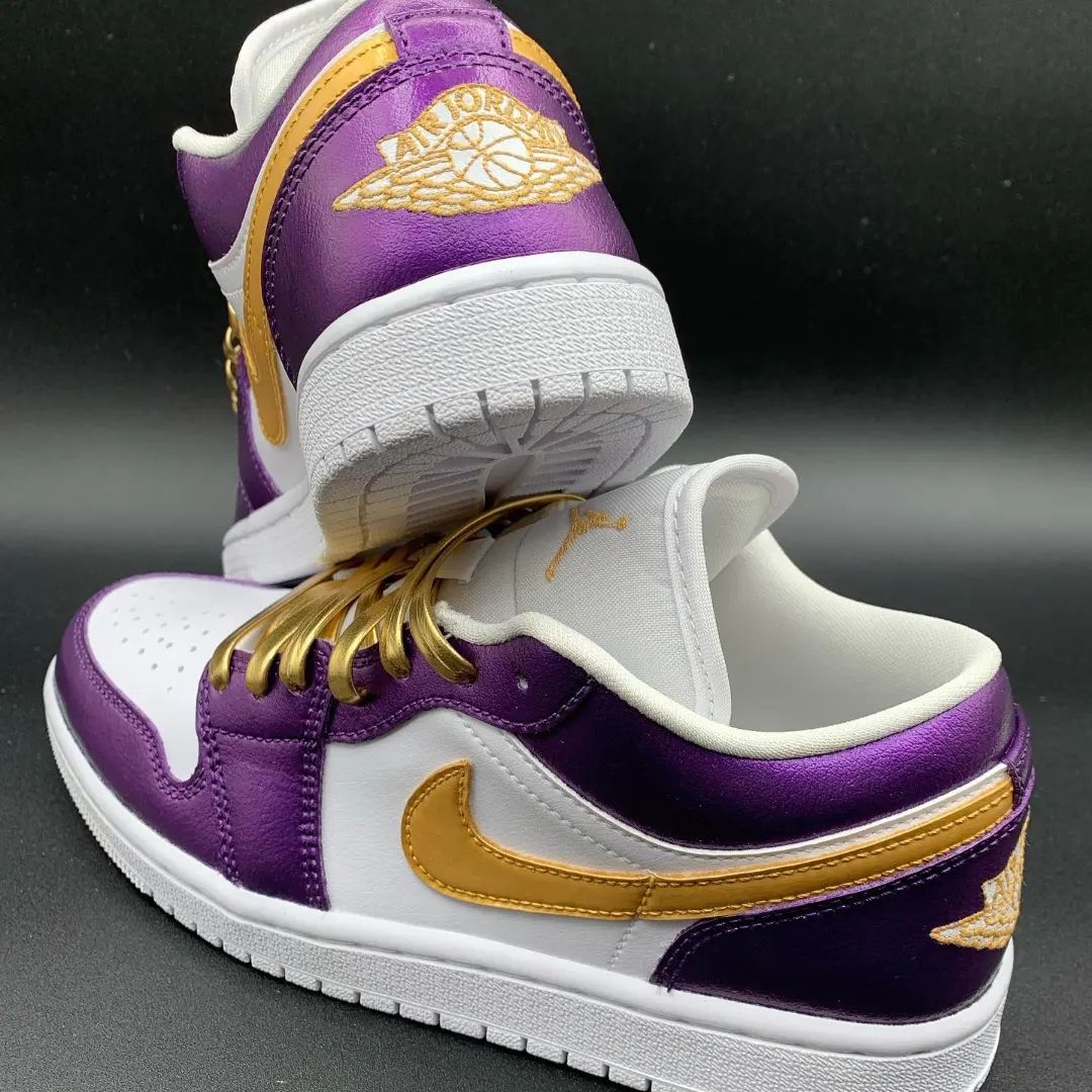 Golden Purple Custom Sneakers Air Jordan 1 Low