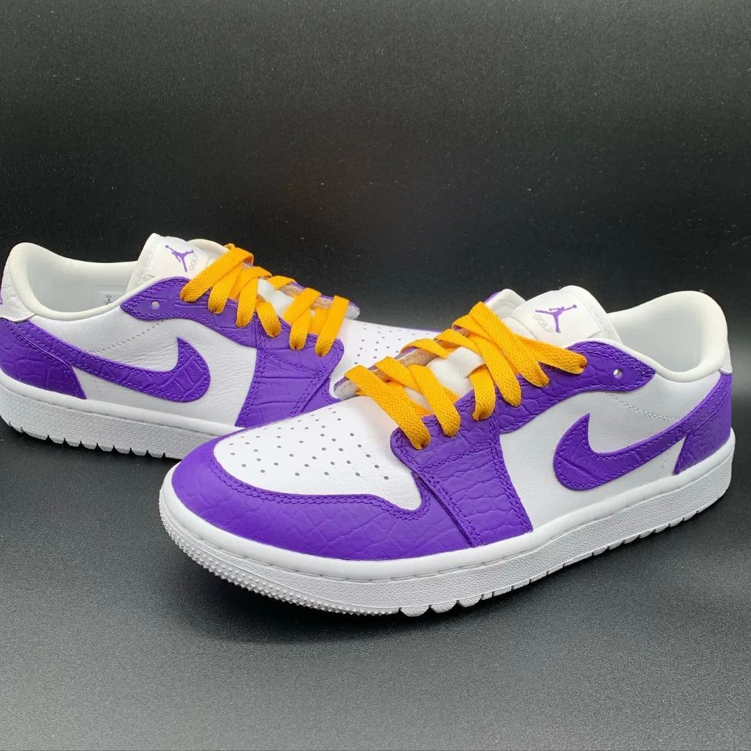 Purple Yellow Custom Sneakers Air Jordan 1 Low