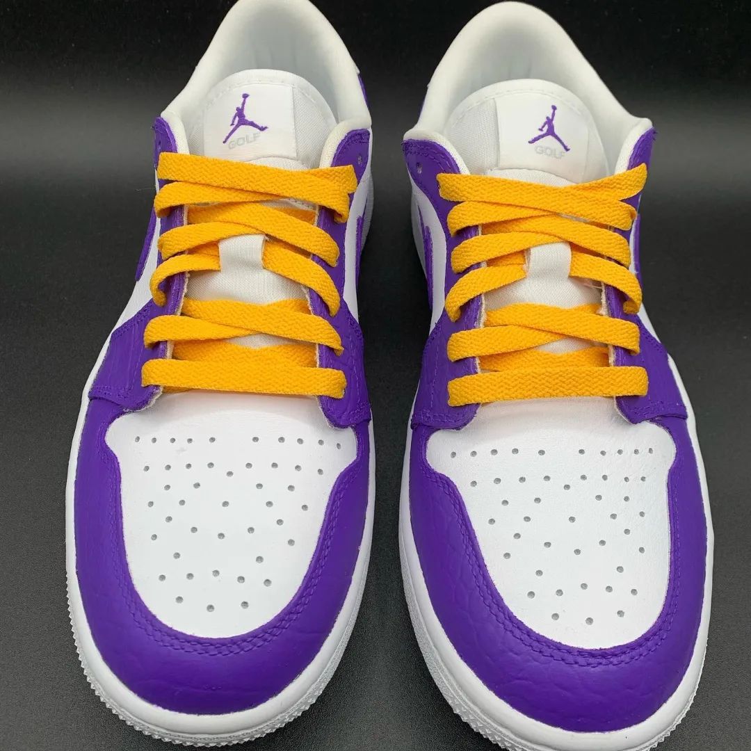 Purple Yellow Custom Sneakers Air Jordan 1 Low