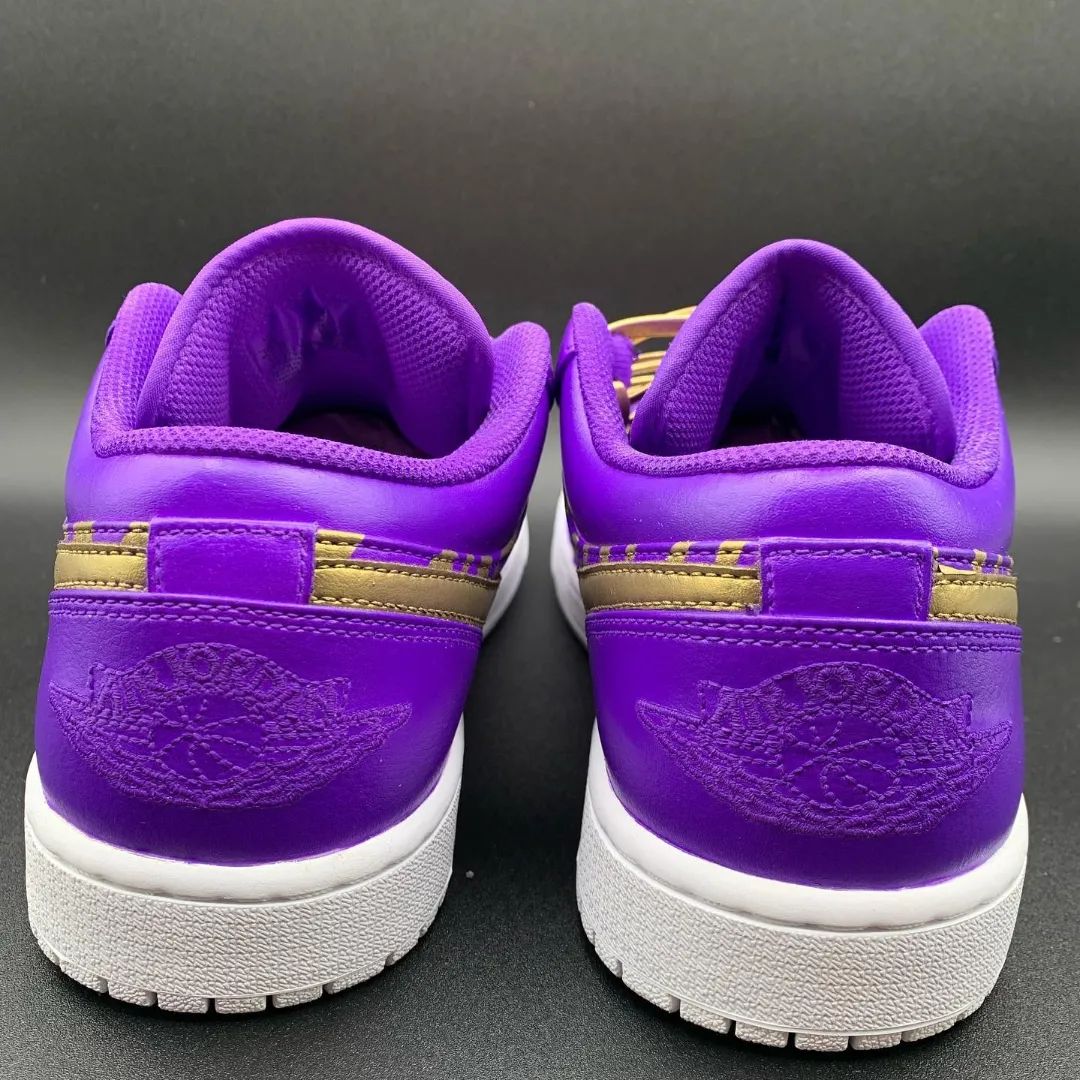 Purple Gold Custom Sneakers Air Jordan 1 Low