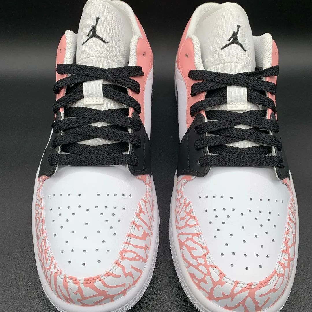 Black Pink Net Custom Sneakers Air Jordan 1 Low