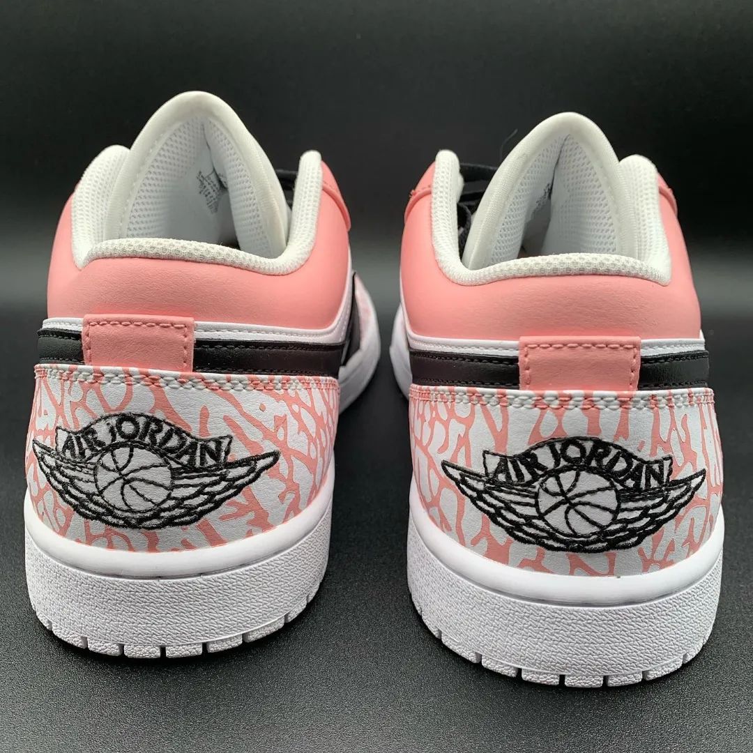 Black Pink Net Custom Sneakers Air Jordan 1 Low