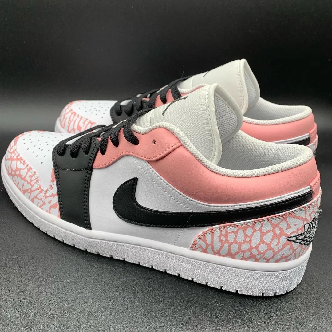 Black Pink Net Custom Sneakers Air Jordan 1 Low