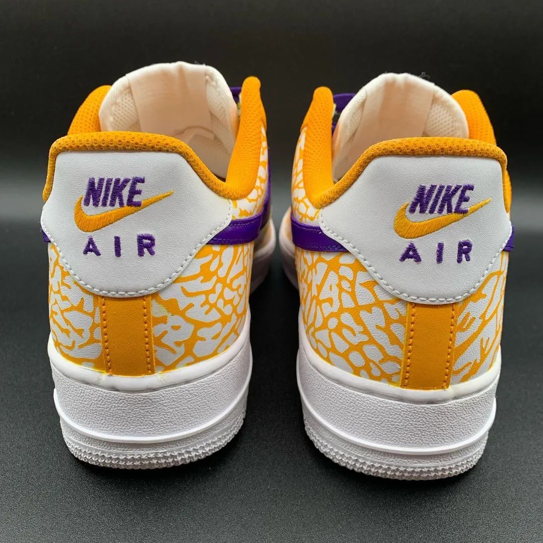 Purple Yellow Net Custom Sneakers Air Force 1