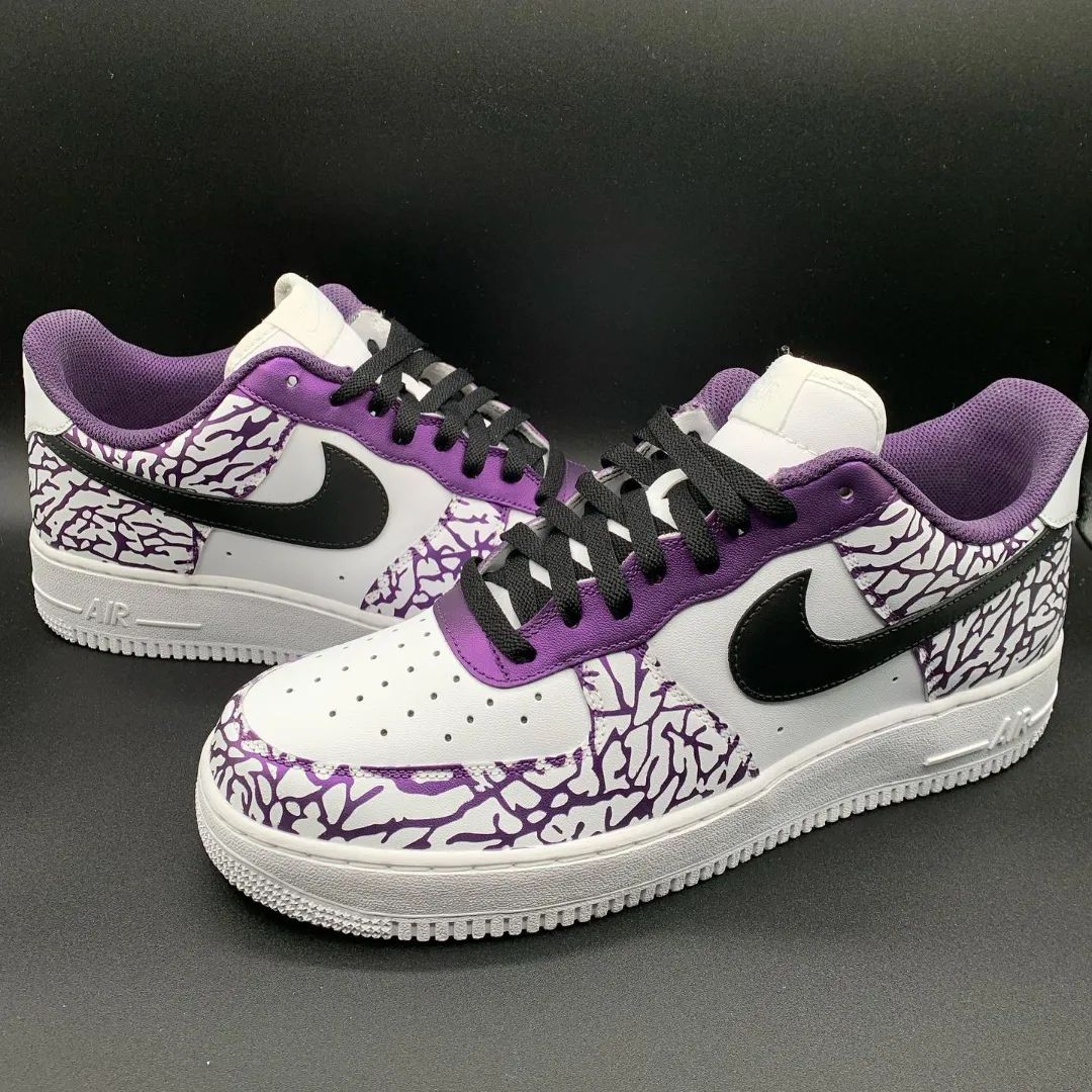 Black Purple Net Custom Sneakers Air Force 1