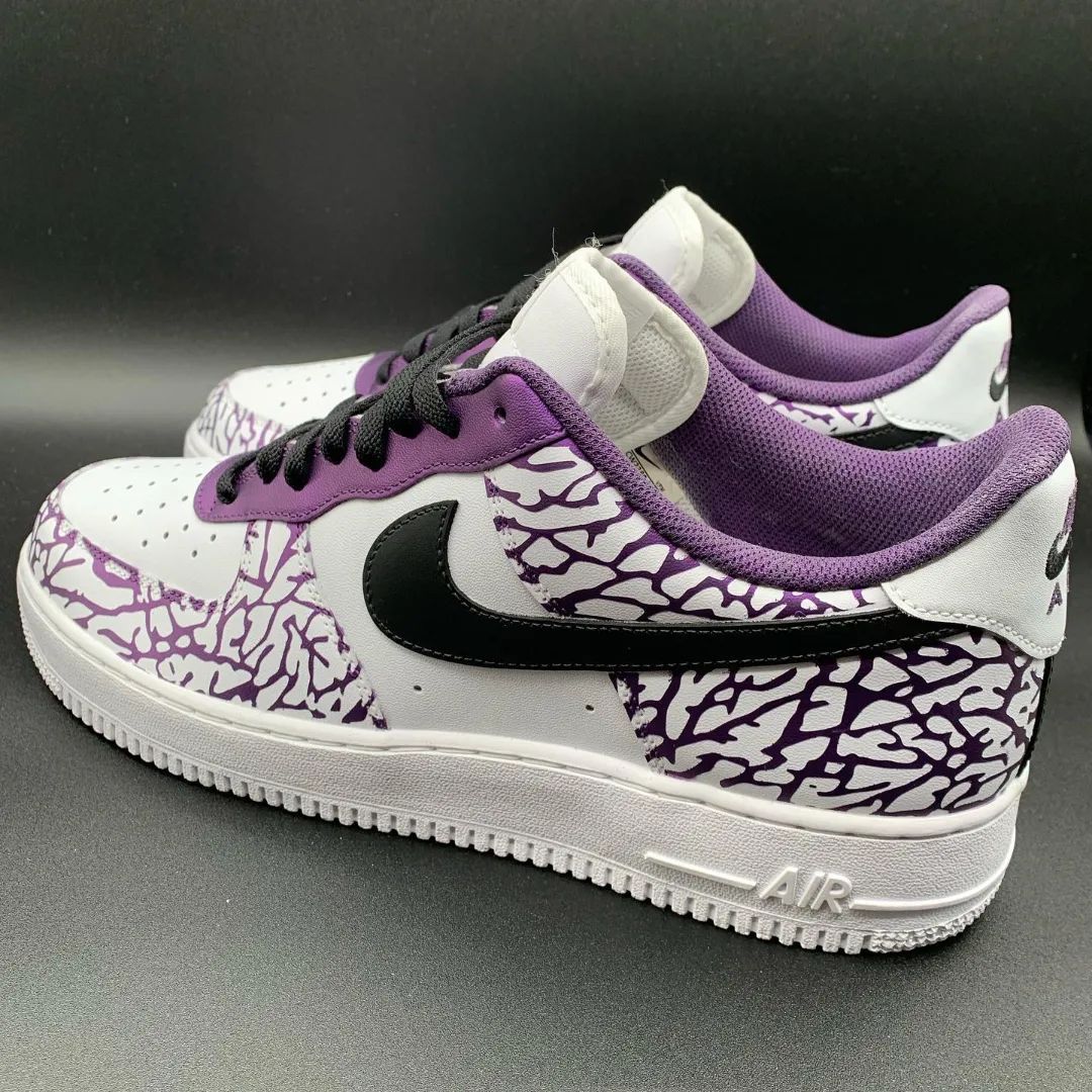 Black Purple Net Custom Sneakers Air Force 1